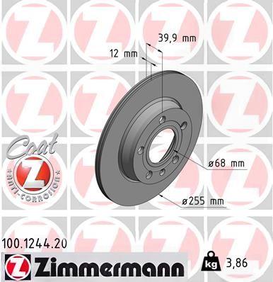 Гальмівний диск, Zimmermann 100.1244.20