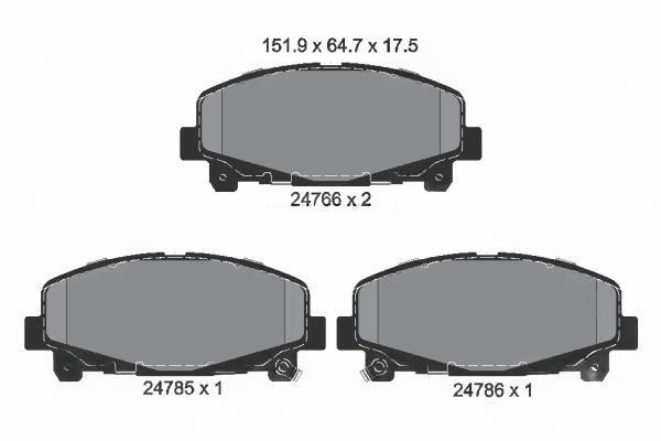 Комплект гальмівних накладок, дискове гальмо, Textar 2476601