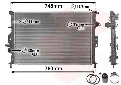 Радіатор, система охолодження двигуна, MONDEO/FREEL/V/S80 AT 06-, Van Wezel 18002425