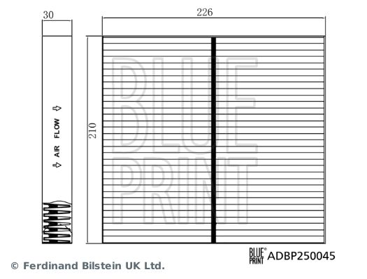 Фільтр, повітря у салоні, Blue Print ADBP250045