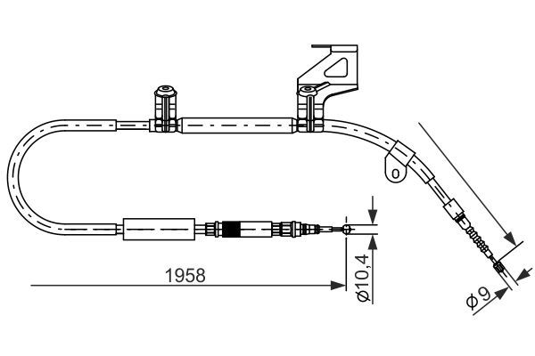 Тросовий привод, стоянкове гальмо, AUDI A6 ''RR ''97-04, Bosch 1987477604