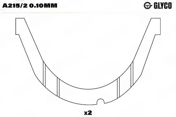 Проміжна шайба, колінчатий вал, Glyco A215/20.10MM