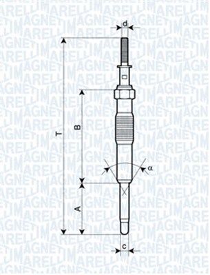 Свічка розжарювання, Magneti Marelli 062900034304