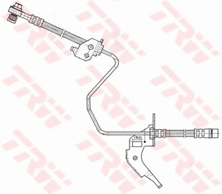 Гальмівний шланг, 530мм, OPEL Astra/Combo/Meriva "RR "00-14, Trw PHD566