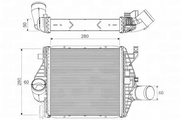 Охолоджувач наддувального повітря, MERCEDES VITO I W 638 (96-), Valeo 818590