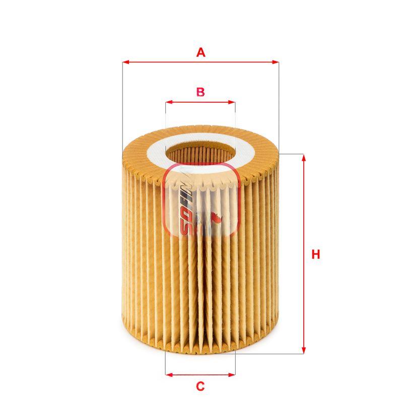 Оливний фільтр, фільтрувальний елемент, BMW 2,0 07-11, Sofima S5028PE