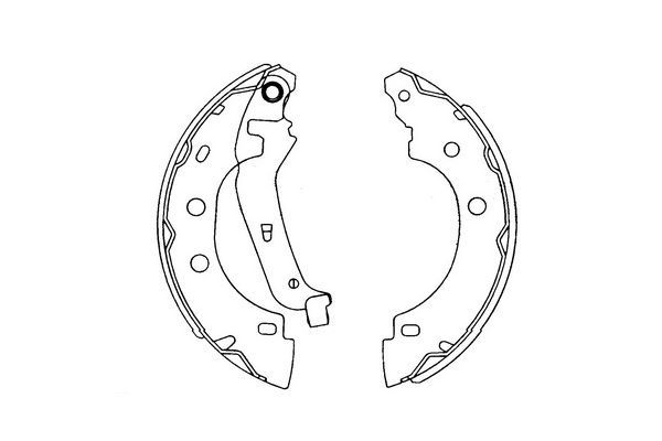 Комплект гальмівних колодок, 38,7мм, RENAULT щоки гальмівні Kangoo 98-,Nissan Kubistar, Kavo Parts KBS-7410