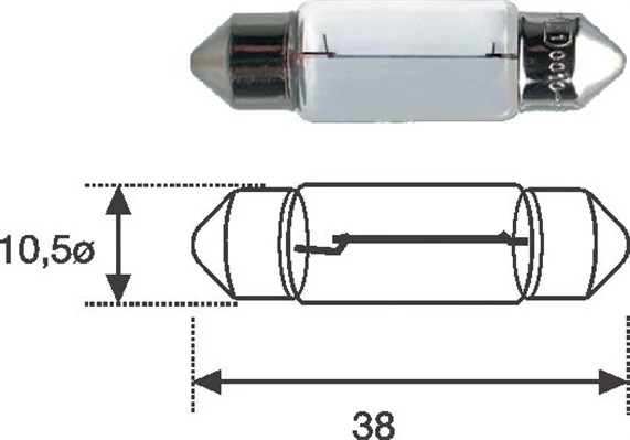 Лампа розжарювання, ліхтар номерного знака, Magneti Marelli 009461100000