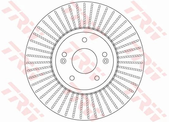 Гальмівний диск, з вентиляцією, 321мм, кількість отворів 5, HYUNDAI гальмівний диск передн.Santa Fe 06-, Trw DF6222