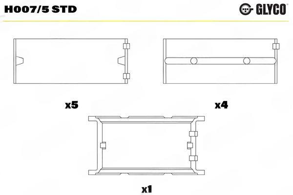 Підшипник колінчатого вала, Glyco H007/5STD