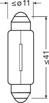 Лампа розжарювання, світильник салону, Osram 6413