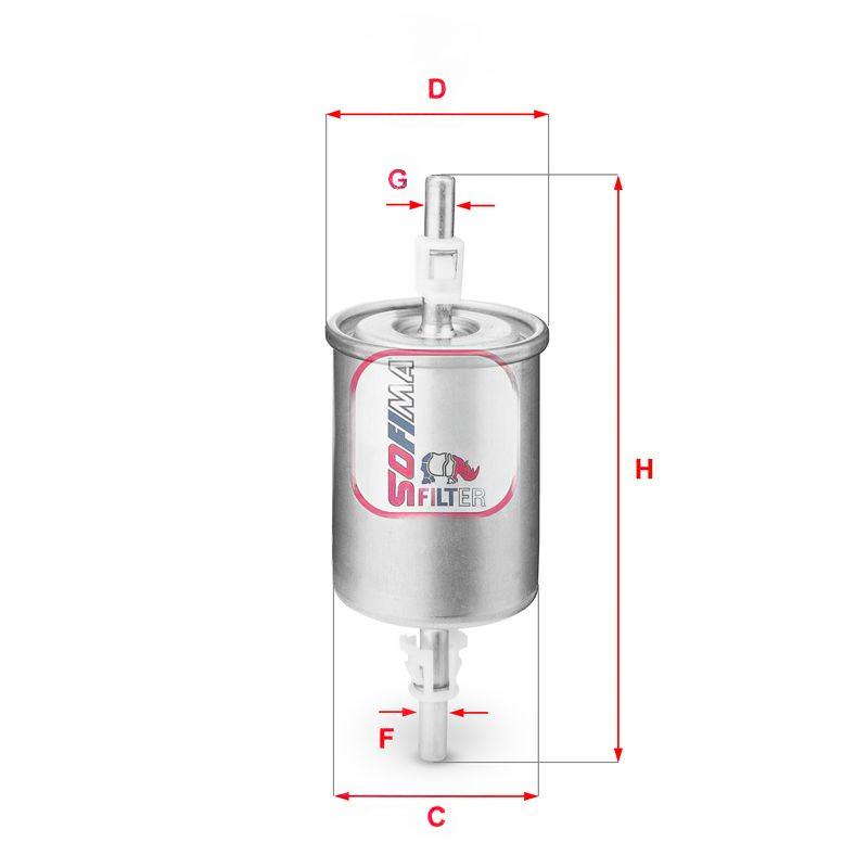 Фільтр палива, фільтрувальний елемент, FIAT/OPEL "1,8-2,5 "95-03, Sofima S1515B