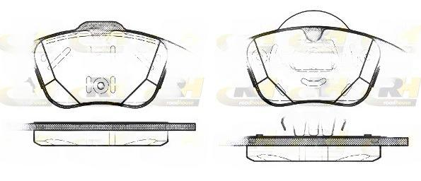 Комплект гальмівних накладок, дискове гальмо, Roadhouse 21482.00