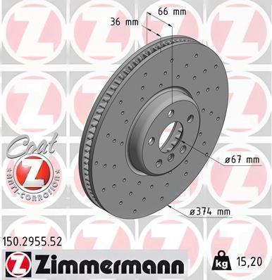 Гальмівний диск, Zimmermann 150.2955.52