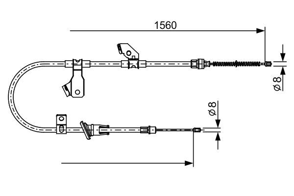 Тросовий привод, стоянкове гальмо, MITSUBISHI COLT VI 04-", Bosch 1987482626