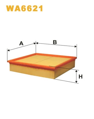 Повітряний фільтр, фільтрувальний елемент, Cadillac Catera, Opel Omega B, Vauxhall Omega B Wix Filters (WA6621), Wix Filters WA6621