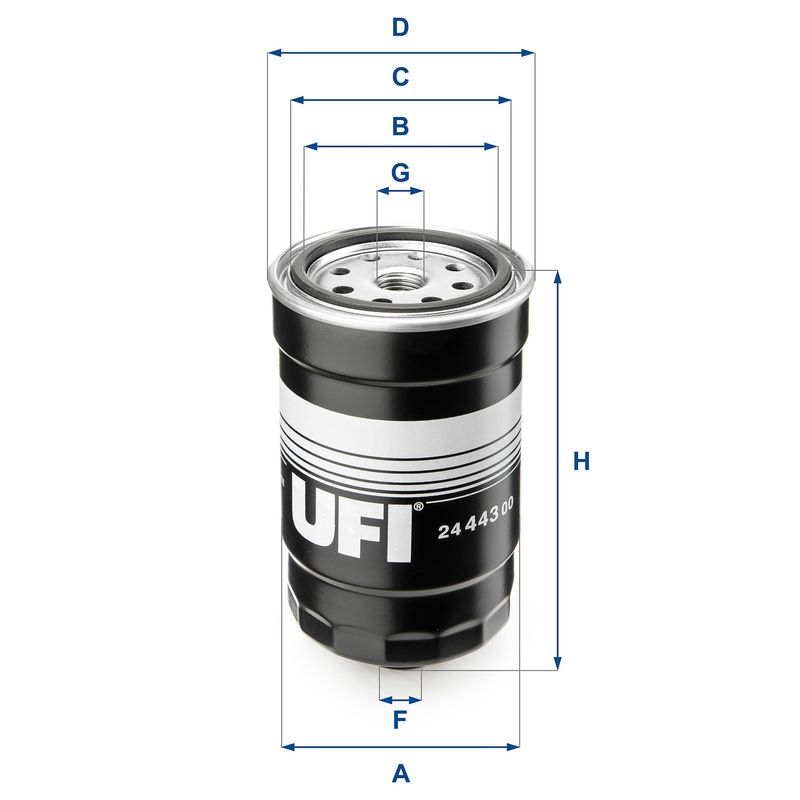 Фільтр палива, фільтрувальний елемент, Ufi 24.443.00