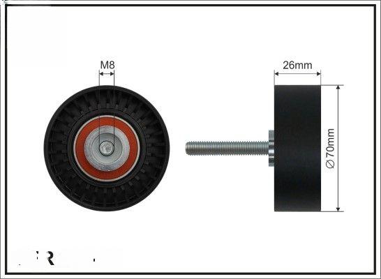 Відвідний/напрямний ролик, поліклиновий ремінь, Caffaro 23420