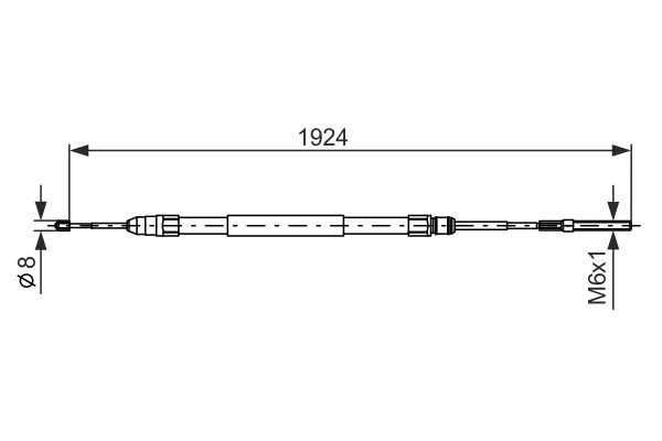 Тросовий привод, стоянкове гальмо, BMW трос стоянкового гальма E39 лів., Bosch 1987477693