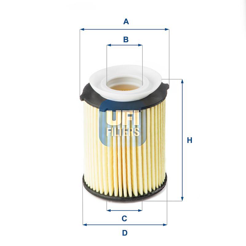 Оливний фільтр, фільтрувальний елемент, Ufi 25.178.00
