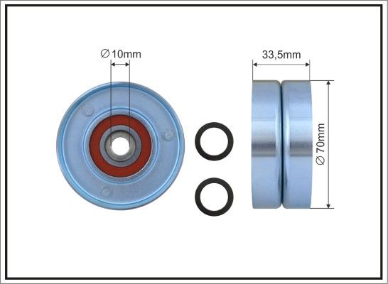 Натяжний ролик, поліклиновий ремінь, Toyota 4 Runner/FJ Cruiser/Land Cruiser Prado/Tacoma 4.0 08.02- 70x10x33,5, Caffaro 500072