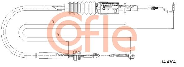 Газопровід, VW T-4 1.9D/TD 1232/940 мм, Cofle 14.4304