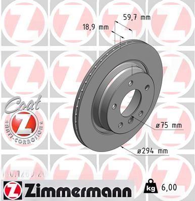 Гальмівний диск, Zimmermann 150.1289.20