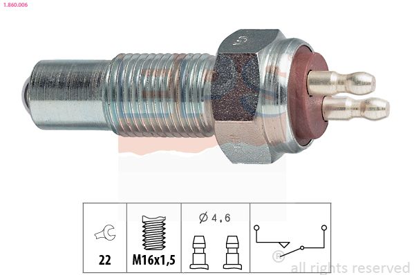 Перемикач, ліхтар заднього ходу, Eps 1860006