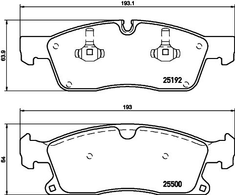 Комплект гальмівних накладок, дискове гальмо, Hella Pagid 8DB355019-701