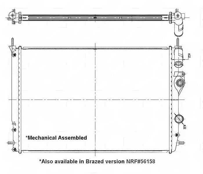 Радіатор, система охолодження двигуна, Renault Megane 1.4-2.0 96-03, Nrf 58198