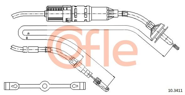 Тросовий привод, привод зчеплення, VW Golf /Jetta Diese -91, Cofle 10.3411