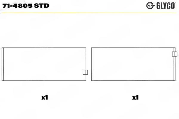 Підшипник шатуна, Glyco 71-4805STD