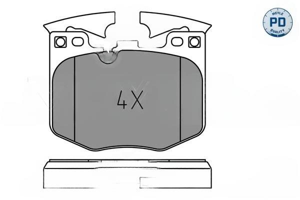 Комплект гальмівних накладок, дискове гальмо, Meyle 0252242520/PD