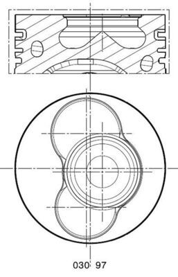 Поршень, T5 2.5TDI (81mm STD)(1-2 цил.), Mahle 0309700