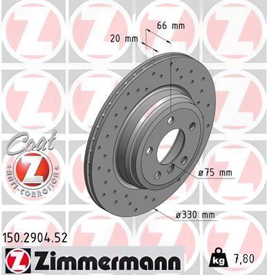 Гальмівний диск, Zimmermann 150290452