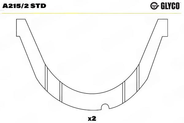 Проміжна шайба, колінчатий вал, Glyco A215/2STD
