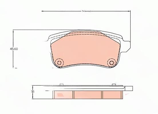 Комплект гальмівних накладок, дискове гальмо, Trw GDB2136