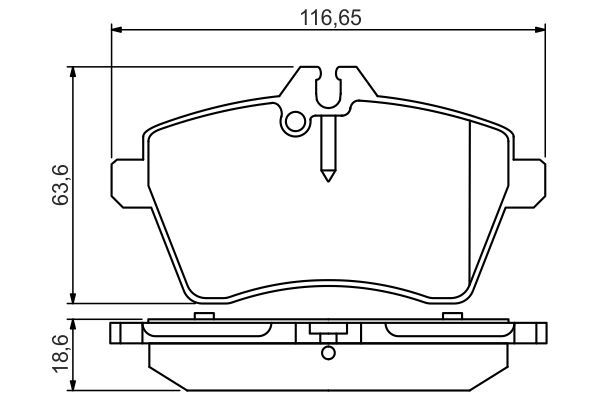 Комплект гальмівних накладок, дискове гальмо, MERCEDES W169 A-KLASA 04- A170-A2, Bosch 0986495273