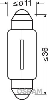 Лампа розжарювання, світильник салону, Osram 6461