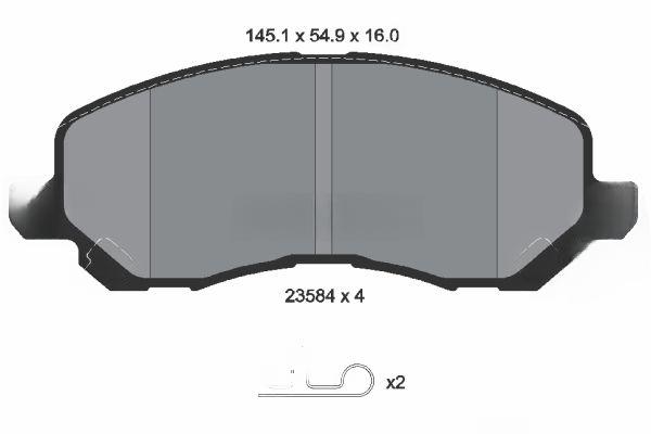 Комплект гальмівних накладок, дискове гальмо, Textar 2358403