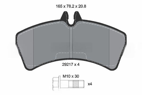 Комплект гальмівних накладок, дискове гальмо, Textar 2921702