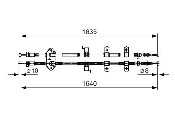 Тросовий привод, стоянкове гальмо, MAZDA Трос ручного гальма 6 02-., Bosch 1987482054