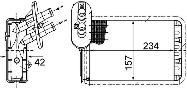 Теплообмінник, система опалення салону, VW SHARAN/FORD GALAXY/SEA, Mahle AH164000S