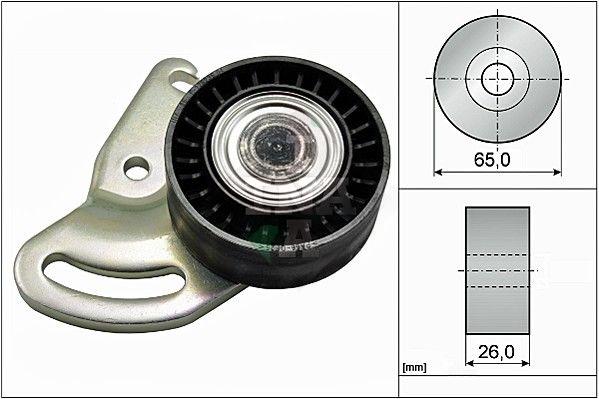 Натяжний ролик, поліклиновий ремінь, Renault Kangoo 1.5dCi (натяжной) (65х26), Ina 531059130