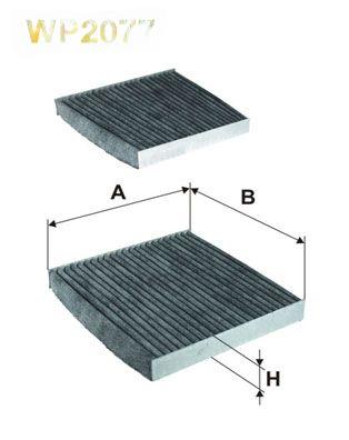 Фільтр, повітря у салоні, 25мм, вугільний фільтр, Wix Filters WP2077
