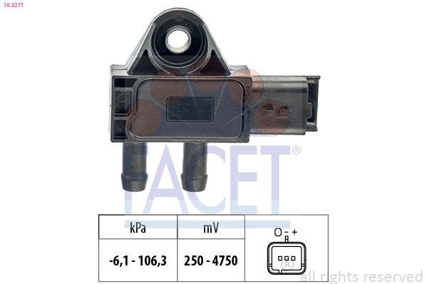 Датчик, тиск ВГ, Citroen Berlingo/Jumper/Jumpy /Fiat Scudo /Peugeot Boxer/Expert/Partner 1.6-2.0 HDi/D 07-&gt, Facet 10.3271