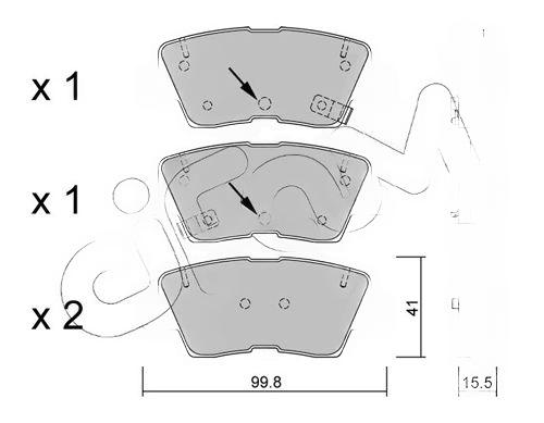 Комплект гальмівних накладок, дискове гальмо, Cifam 8228861