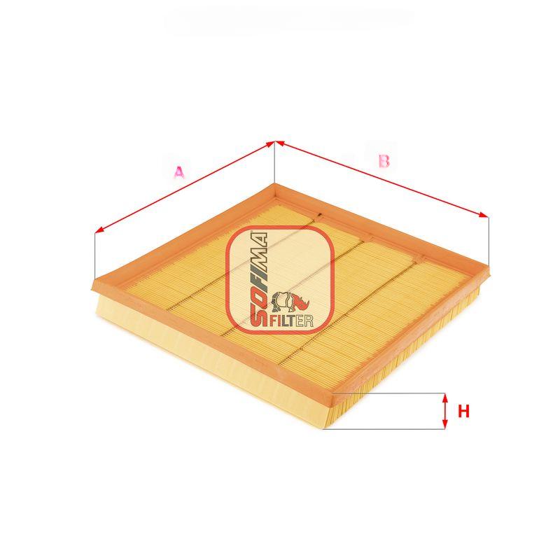 Повітряний фільтр, фільтрувальний елемент, BMW 5(F10)/6(F12)/X5(E70)/X6(E71) "10>>, Sofima S3711A