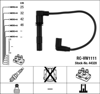 Комплект проводів високої напруги, Ngk RCVW1111