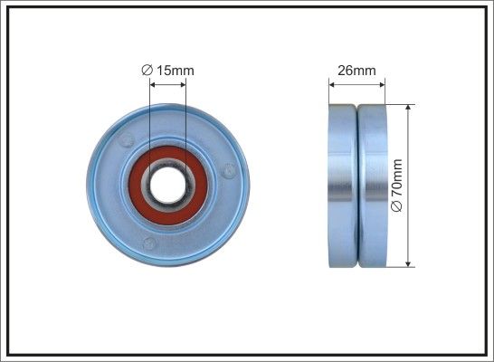 Натяжний ролик, поліклиновий ремінь, BMW 3 E46/5 E39/7 E38/X5 E53, Land Rover Freelander, Range Rover III, Opel Omega B, Rover 75, Caffaro 25400